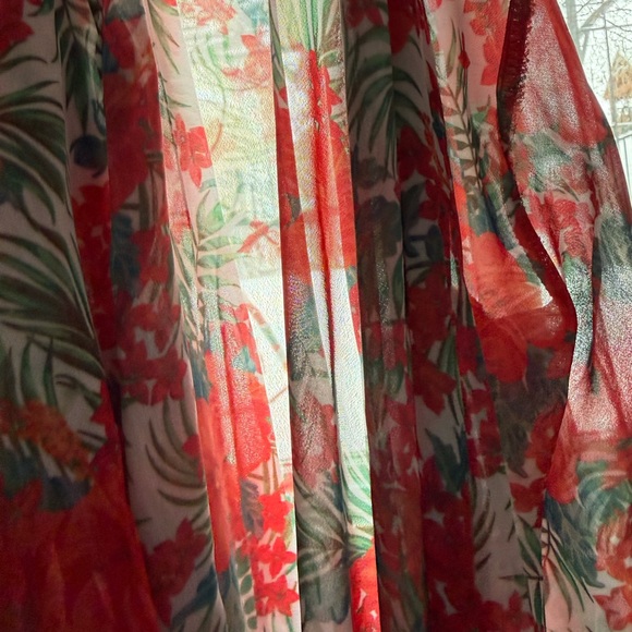 Floral Red Kimono Robe - Picture 3 of 4